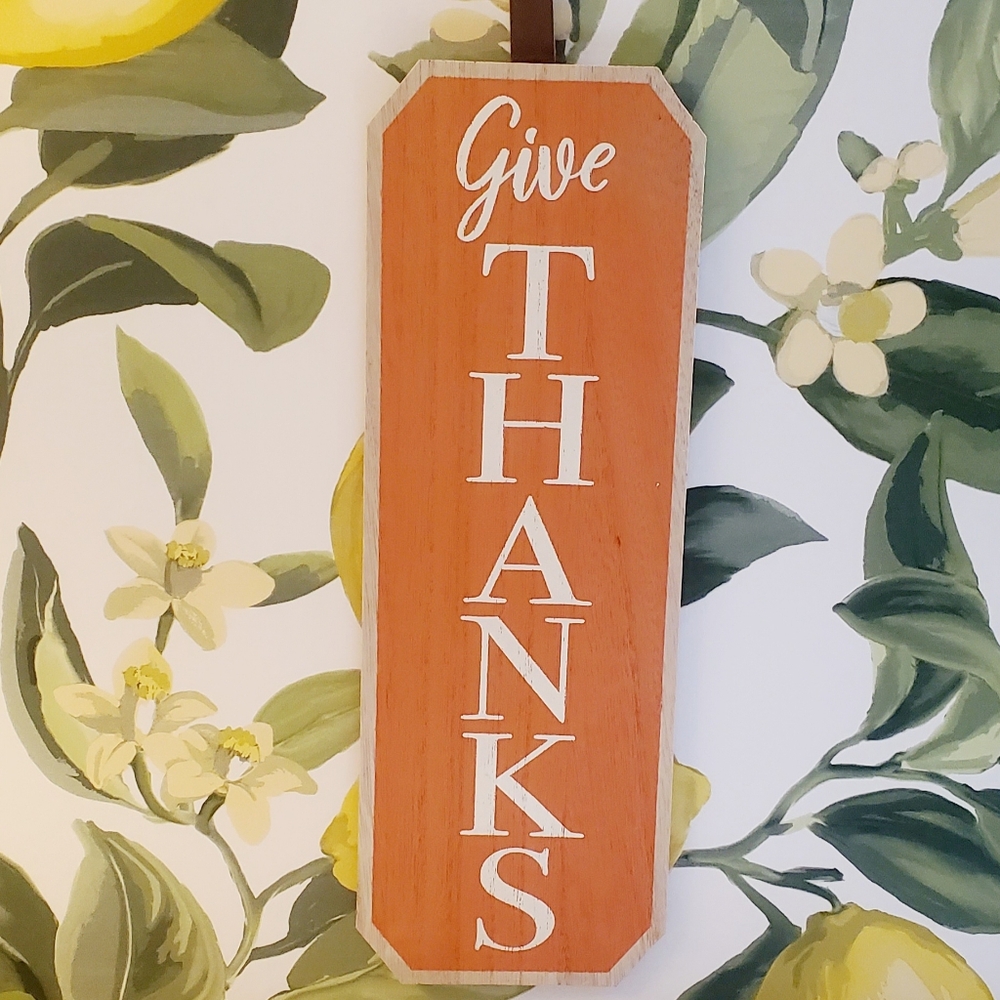 Orange 'Give Thanks' Wall Decor